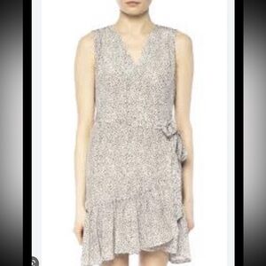 All Saints Rene Leodot Pink Leopard Print Wrap Dress Size 2 100% Silk Coquette